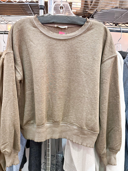 Mocha Cropped Pullover