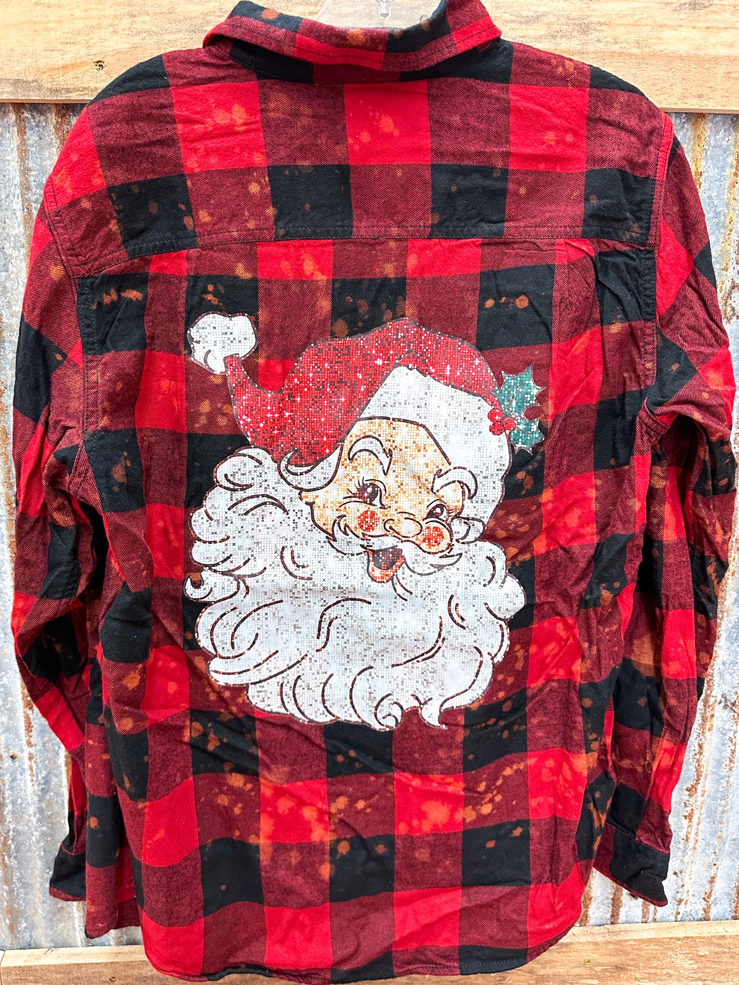 Red Plaid Santa Flannel