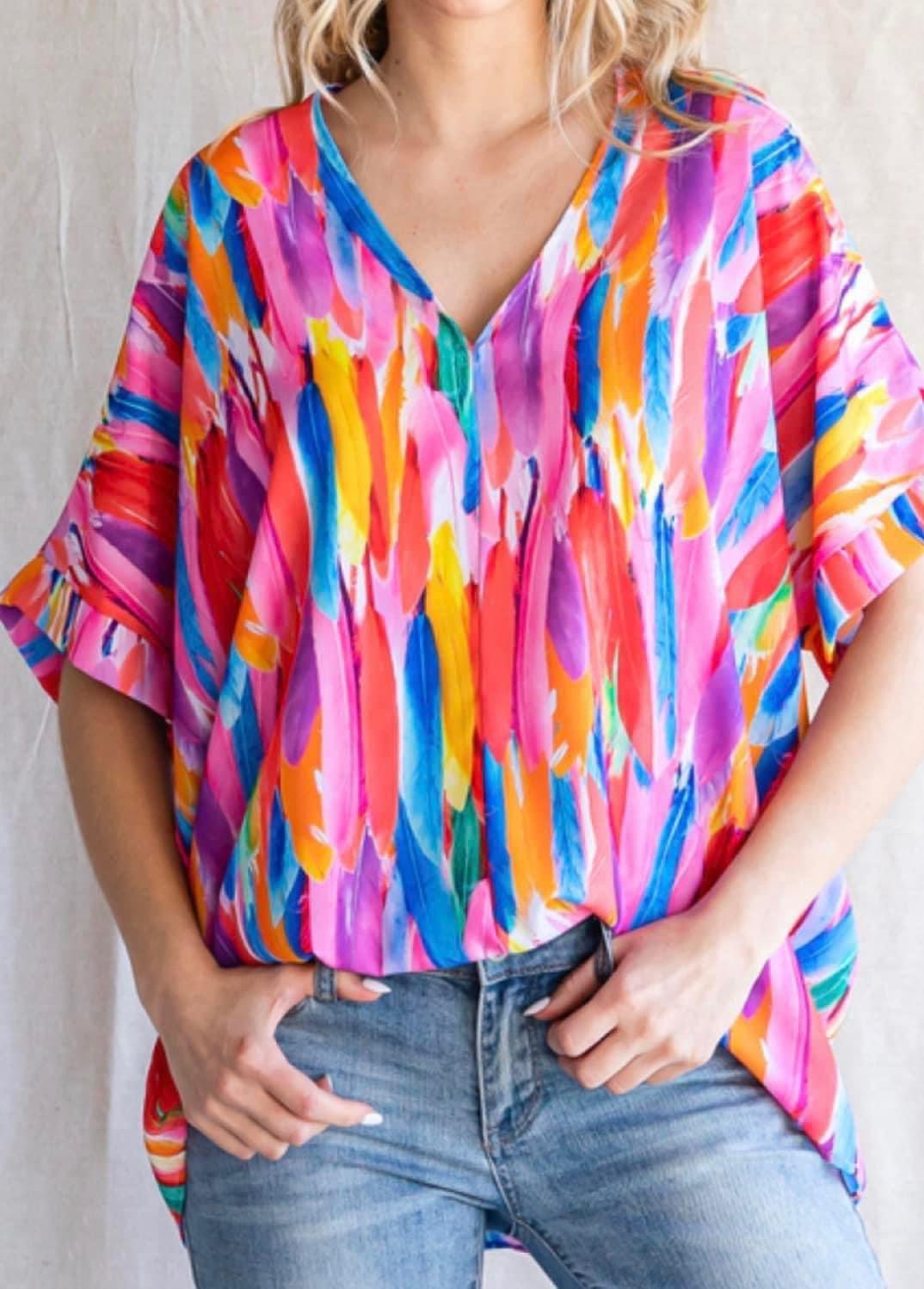 Abstract Plus Size Top